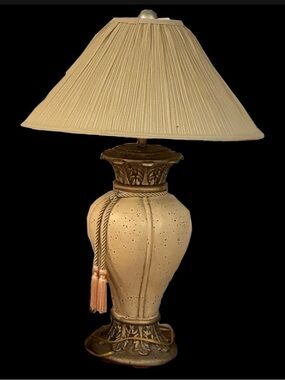 ISO: Beige Ceramic Table Lamp with Tassel Accent